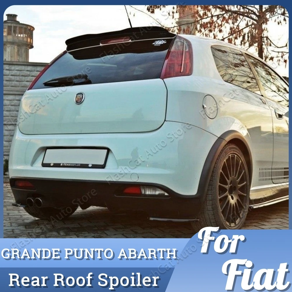 Per Fiat Grande Punto Abarth 2007 2008 2009 2010 Spoiler Ala Posteriore Nero Lucido Abs Plastica Tetto Ala Hatchback Spoiler Lip