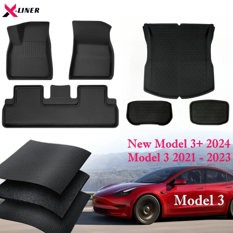 I Più Nuovi Tappetini Tesla Model 3 + 2024 2023-2021 Lhd Rhd Model 3 Highland Weather Floor Liners Tappetino Antiscivolo Per Bagagliaio Fodere Per Bag