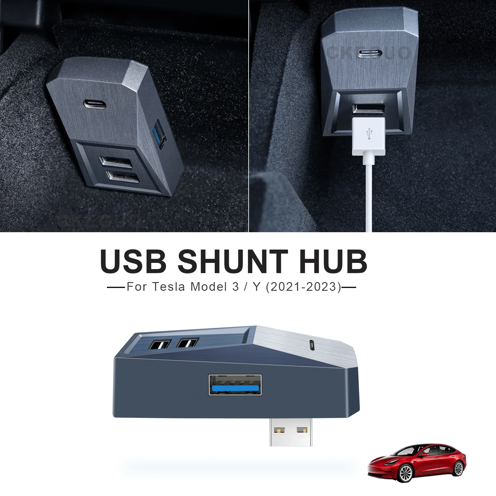 Per Tesla Model Y Model 3 Accessori Glovebox Porta Hub Usb Perizoma 3 Perizoma Perizoma Perizoma Quick Charger Adapter Splitter Extension
