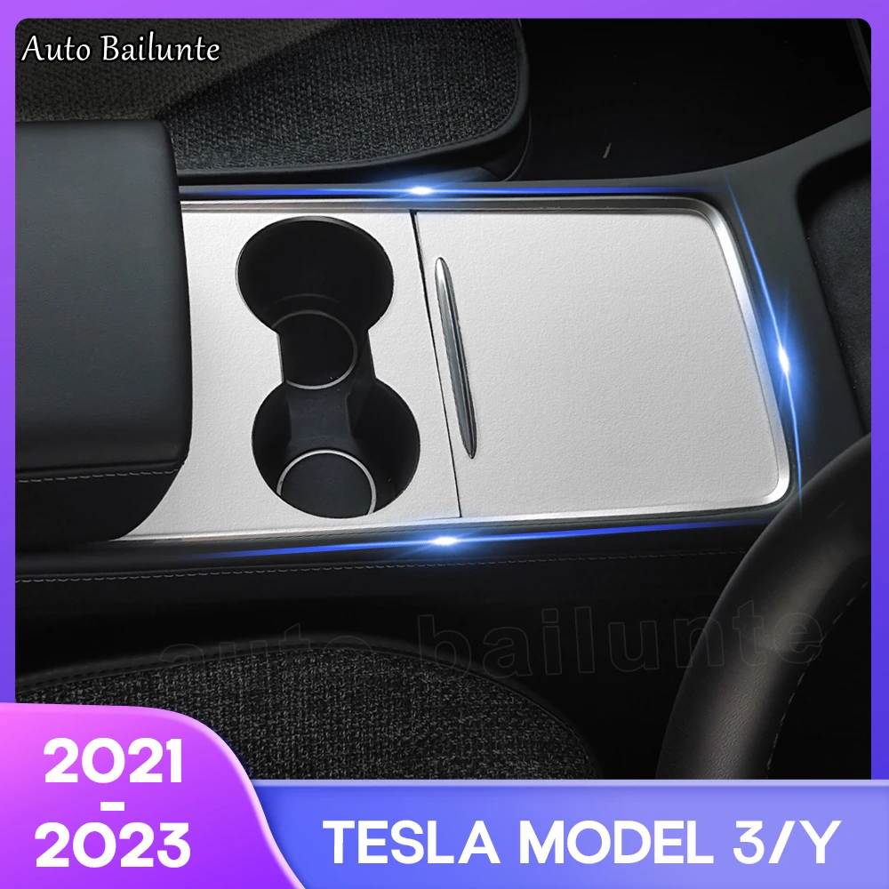 Car Center Console Cover Protector Leather Central Control Panel Sticker Per Tesla Model 3 Model Y 2021 2022 2023 Accessori