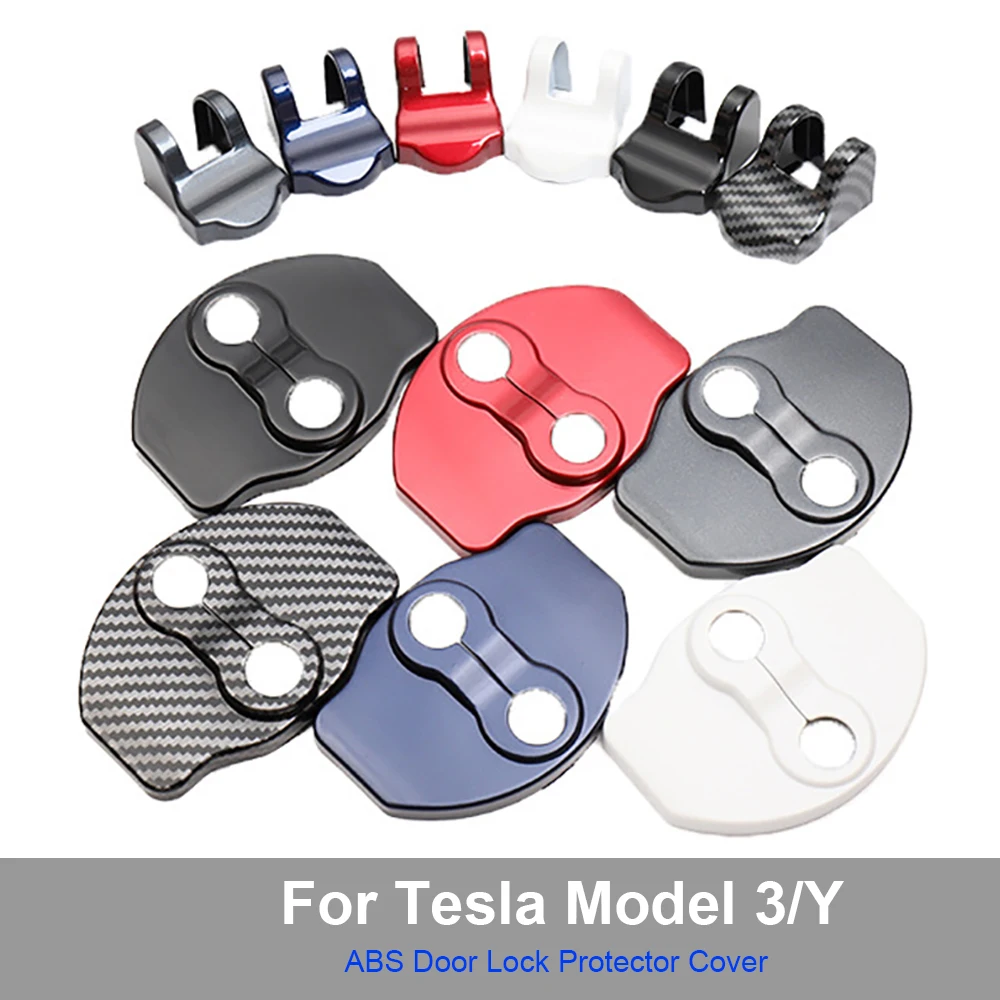 Per Tesla Model Y Model 3 Highland Door Lock Protector Cover Latch Door Stopper Covers Accessori Interni Nero Rosso Blu