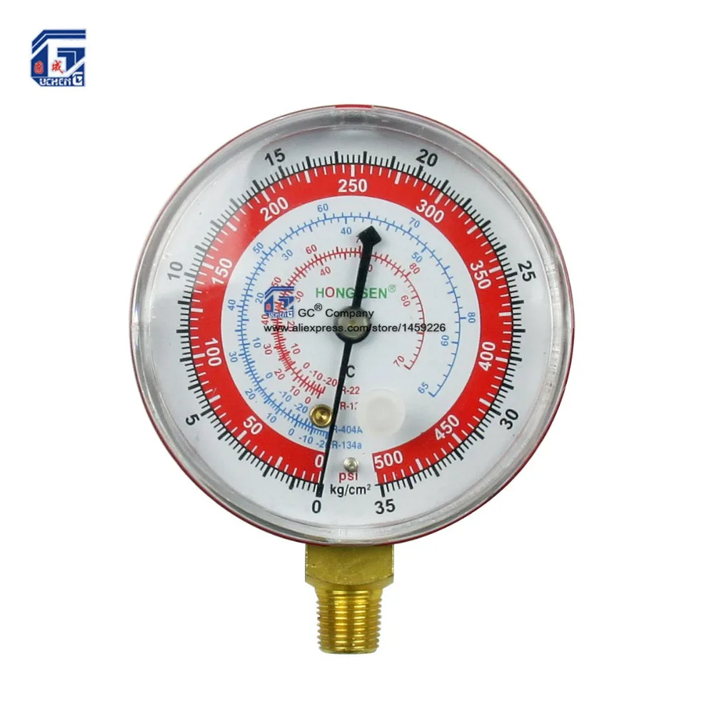 High (Red) Pressure Gauge For A/C Refrigerant R134A R22 R12 R404A 0-35Kg/Cm2 , 0-500Psi