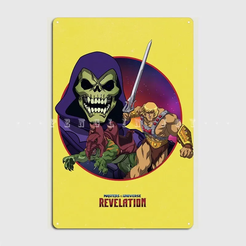 Skeletor And He Man Poster Targa In Metallo Club Party Wall Decoration Wall Decor Tin Sign Poster