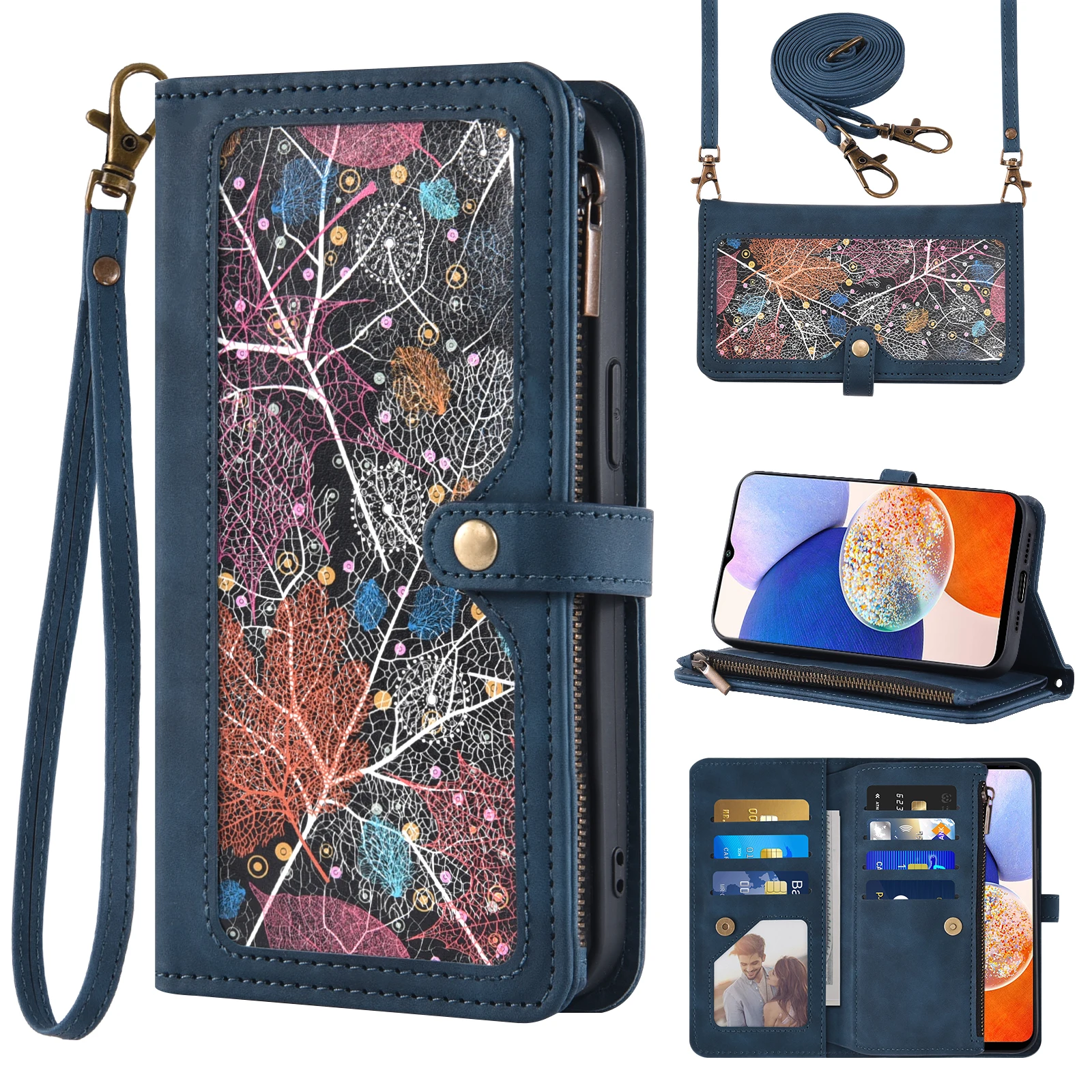 Flip Cover Leather Zip Pocket Bracket Portafoglio Borsa A Tracolla Per Ragazze Custodia Per Telefono Per Lg Velvet 5G G8X V50S G8 G8S Thinq G7 G Vista