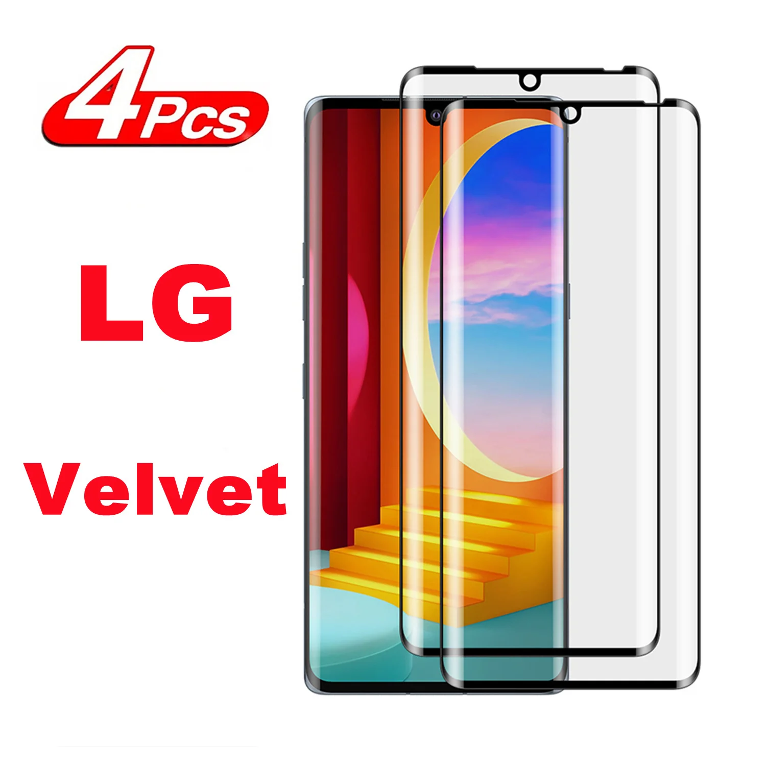 Per Lg Velvet Curved Full Cover Vetro Temperato 3D Per Lg Velvet Lg Wing 5G Protezione Per Schermo Protezione Per Pellicola Protettiva