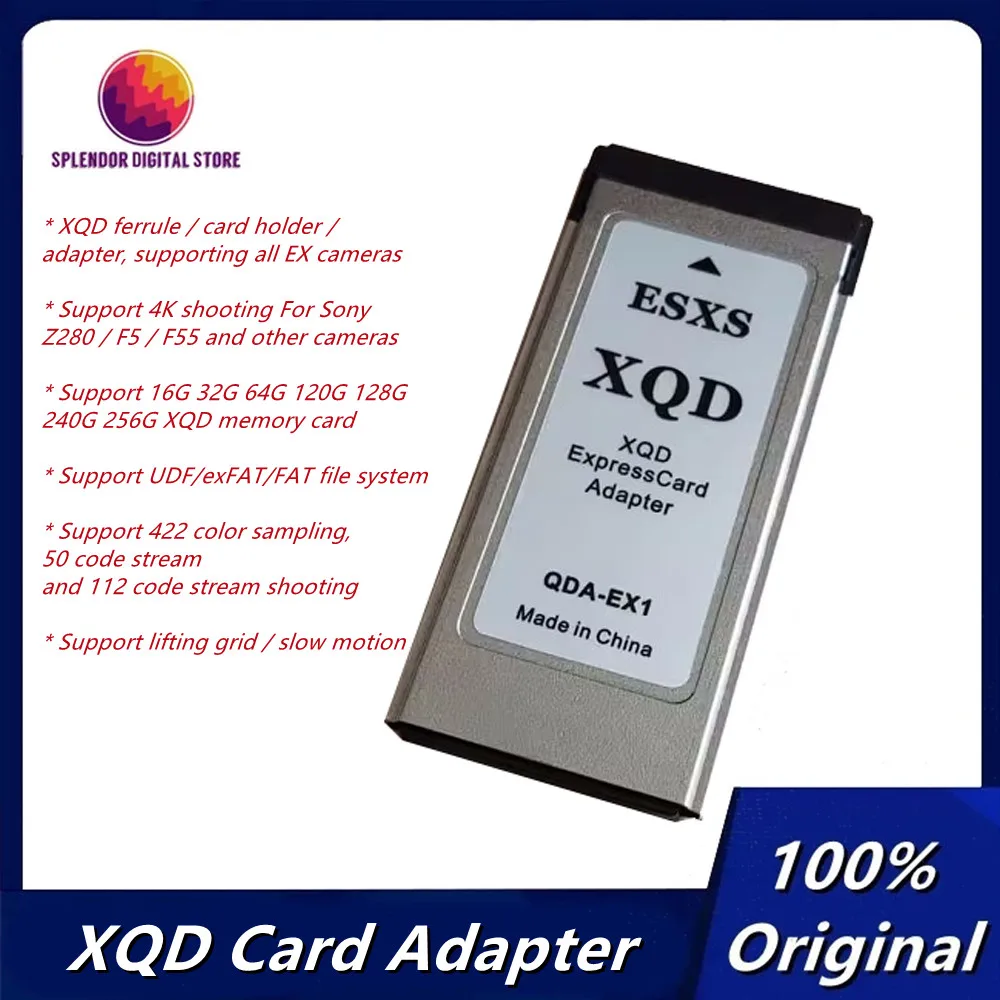Adattatore Per Scheda Xqd Originale Qda-Ex1 Adattatore Per Scheda 4K Da Xqd A Esxs Porta Carte Per Fotocamere Per Schede Di Memoria Sony Z280 Ex280 X2