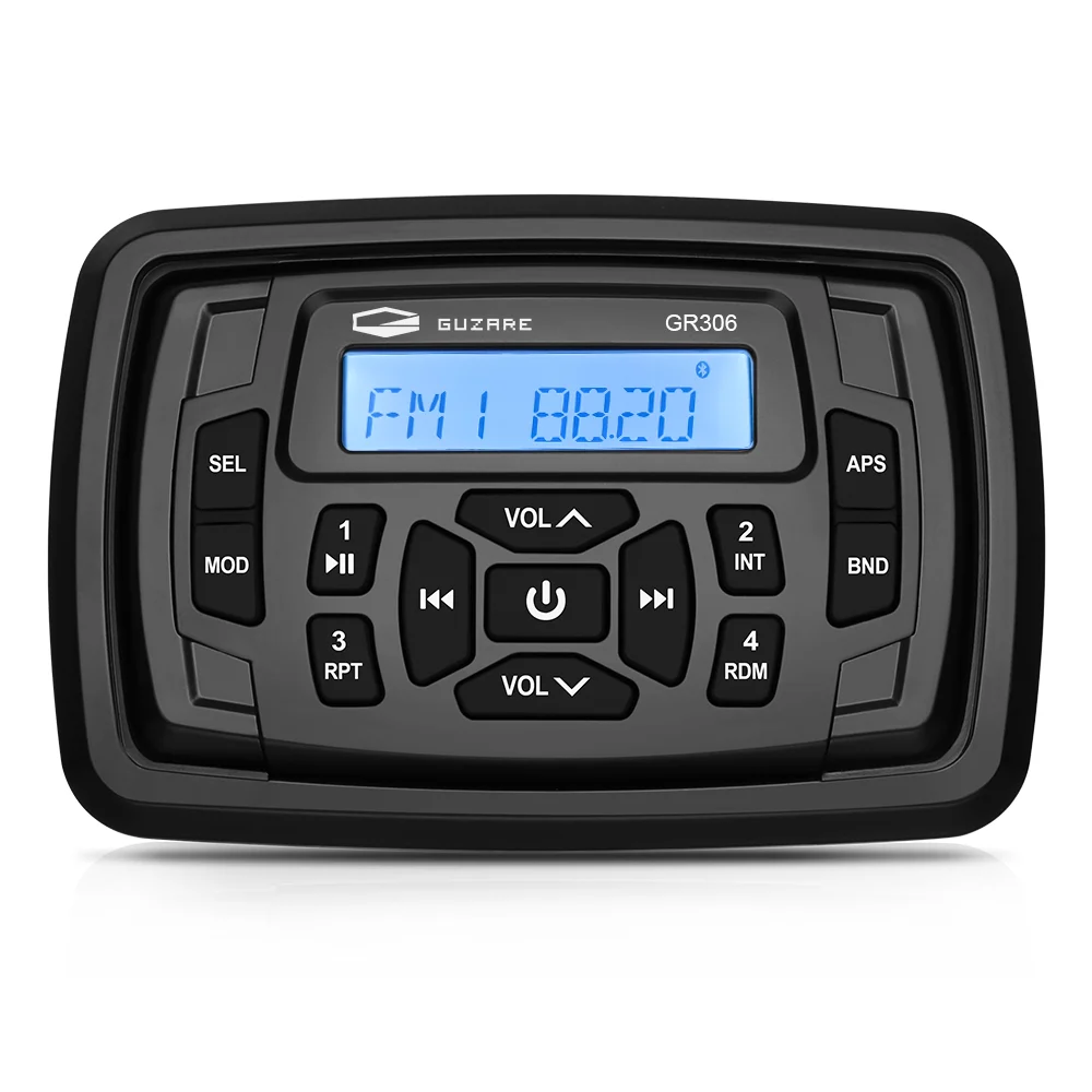 Impermeabile Marine Stereo Radio Boat Audio Bluetooth Sound System Fm Am Usb Square Lettore Mp3 Per Atv Utv Spa Golf Cart Motorcycl