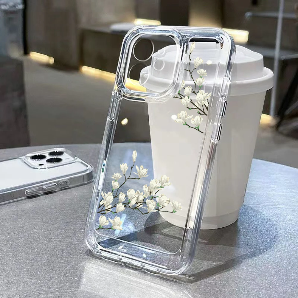 Clear Funda For Honor 70 Case Honor 50 60 Pro Huawei P30 P40 P50 Pro Mate 50 30 Pro Nova 10 9 8 7 Fundas Flower Cover Antiurto