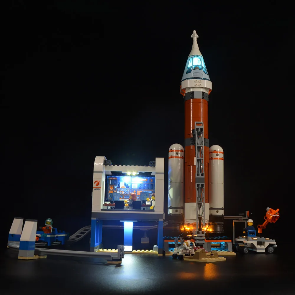 Kit Di Luci A Led Per Set Di Giocattoli Fai-Da-Te Deep Space Rocket Serie 60228 City (Blocchi Non Inclusi)