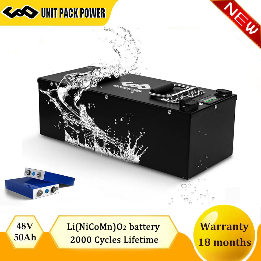 Batteria Ebike Escooter 48V 50Ah Batteria In Alluminio Shell Batteria 2000 Cicli Per Motore Trike Moto 1000W 1500W 1800W 2000W