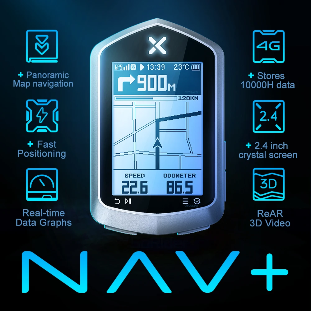 Xoss Nav Plus Nav2 2Nd Nav + Bike Computer Gps Bicicletta Equitazione Ciclismo Mappa Percorso Navigazione Mtb Road Tachimetro Wireless Contachilometri
