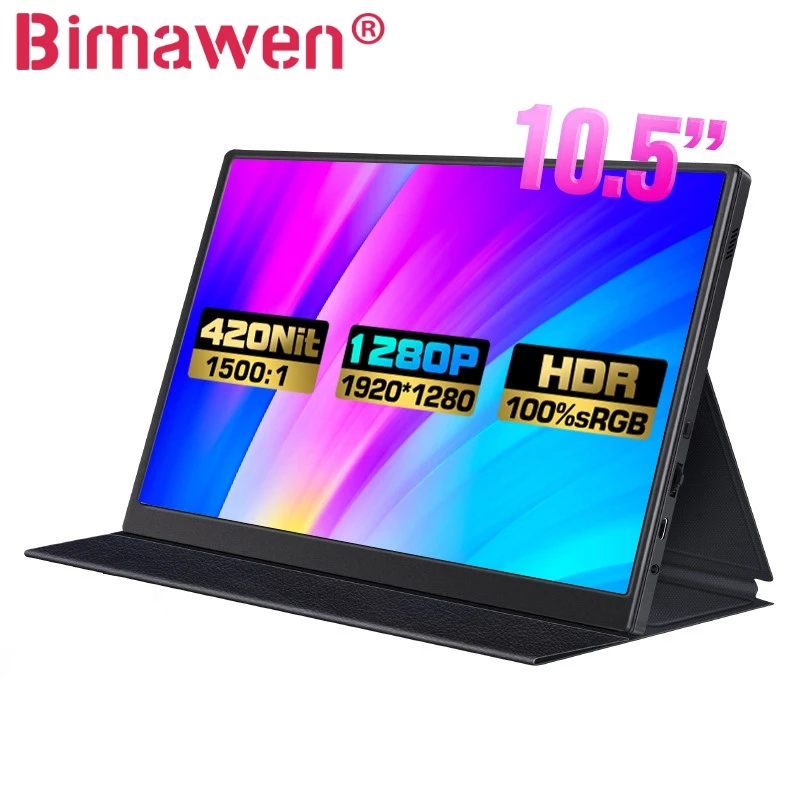 Bimawen Monitor Piccolo Da 10.5 Pollici Monitor Da Viaggio Con Display Per Computer 1920X1280 Con Monitor Esterno Hdmi Per Telefono Pc Xbox Switch Ps4