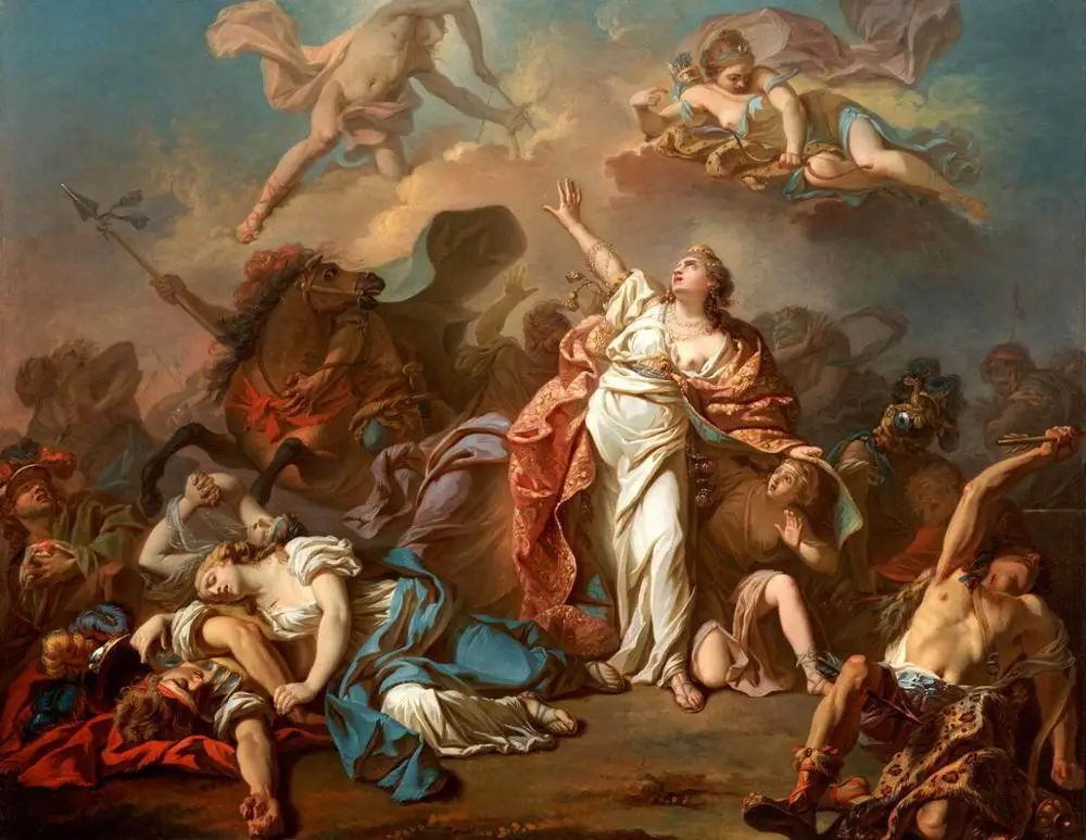 James Louis David Apollo E Diana Che Attaccano Dipinti Ad Olio D'Arte Stampe Su Tela Arte Della Parete Per La Decorazione Della Camera Da Letto Del So