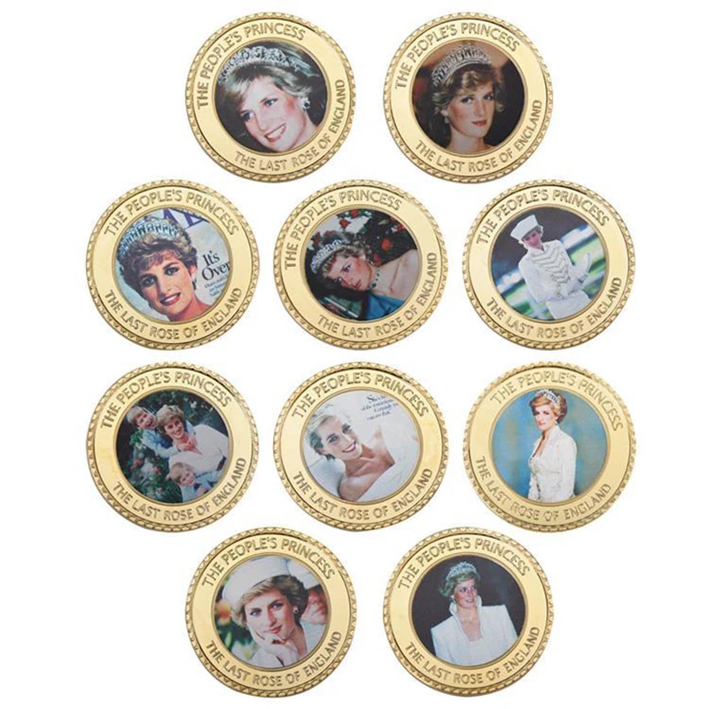 Princess Diana Gold Coin Gilded Crafts Britain 'Last Rose The People Princess Challenge Coin Princess Of Galles Gold Coin Colle