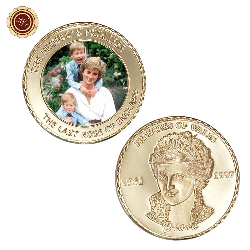 Wr Uk Festival Souvenir Coin Home Decorativo Principessa Diana 24K Monete D'Oro Artigianato In Metallo Regalo Da Collezione Moneta Da Collezione