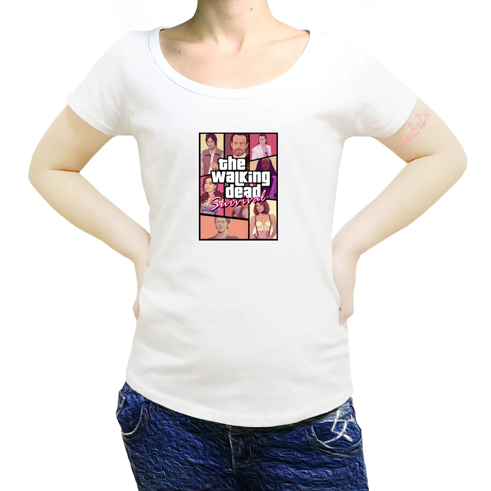 The Walking Dead Twd Stagione 9 Grimes Daryl Neegan Jane T-Shirt Da Donna Cool Casual Pride T Shirt Donna Sbz8098