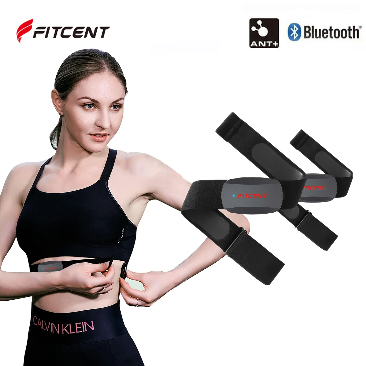 Fitpenny 2 Pezzi Cardiofrequenzimetro Ant + Bluetooth Dual Hrm Per Zwift Ddp Yoga Strava Polar Wahoo Orologi Garmin