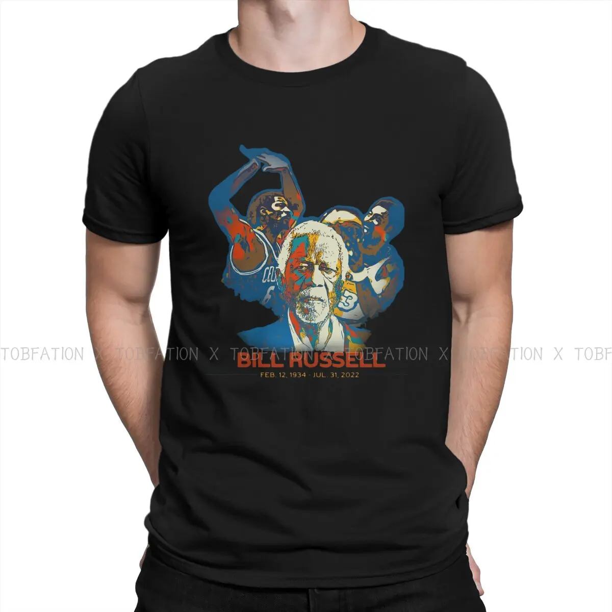 Goat Tribute Men Tshirt Bill Russell Rip Girocollo Top Tessuto T Shirt Umorismo Idea Regalo Di Alta Qualità