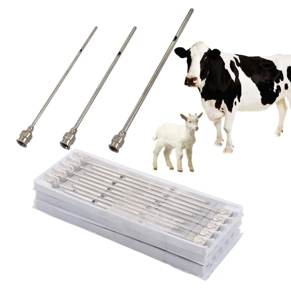 10 Pz Mucca Mungitura Ago Mucca Capra Mungitura Ago Ago Lungo Latte Attraverso Siringa Fattoria Agricoltura Mammifero Attrezzature Di Riempimento