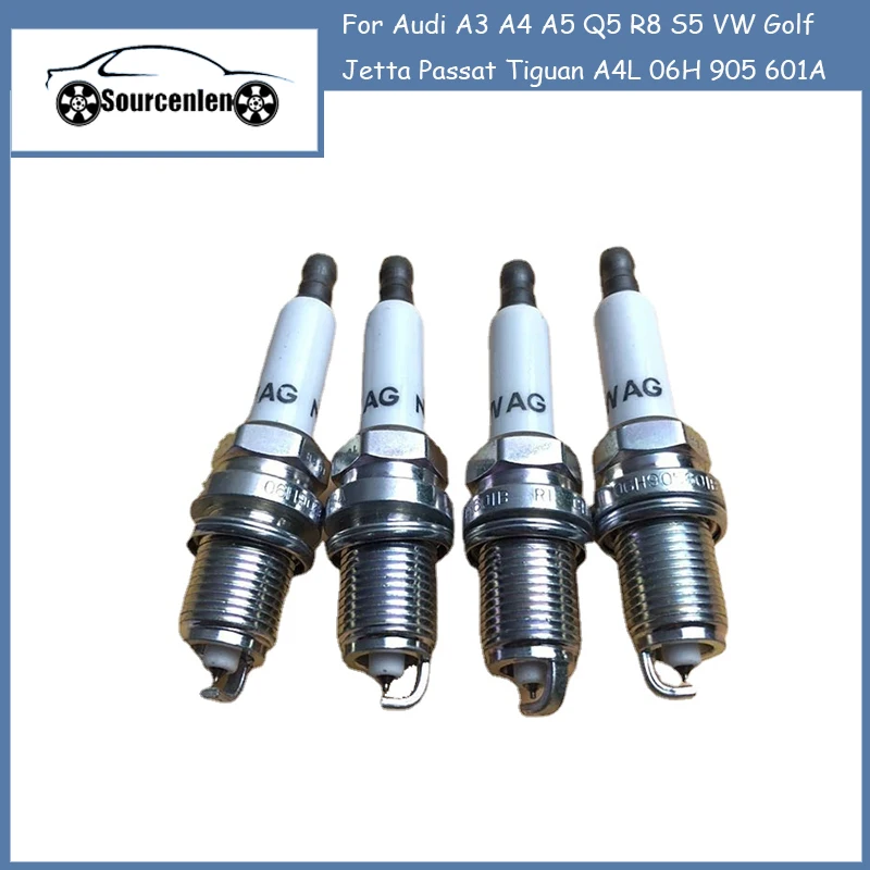 4Pcs 06H905601A Pfr7S8Eg 1675 Platinum Spark Plug For Audi A3 A4 A5 Q5 R8 S5 Vw Golf Jetta Passat Tiguan A4L 06H 905 601A