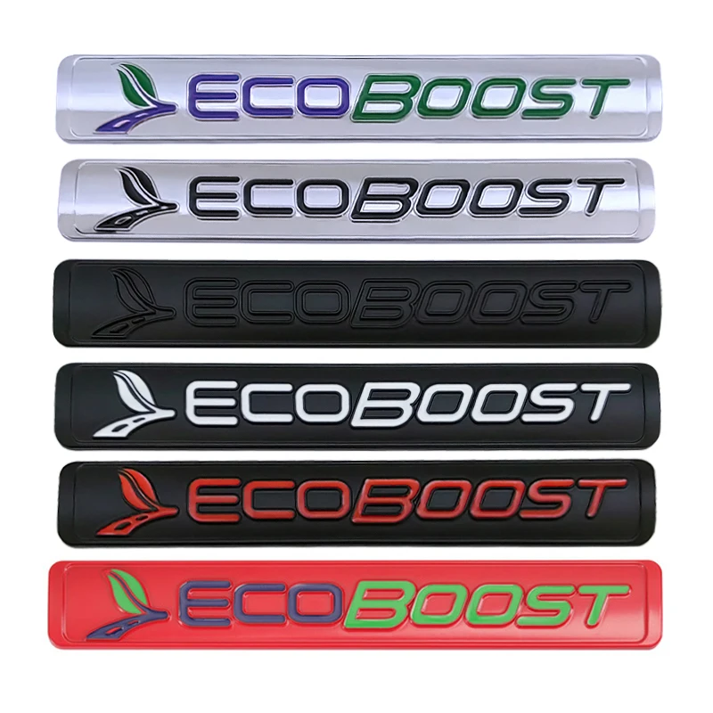 3D Metal Ecoboost Logo Car Fender Emblem Trunk Badge Per Ford Fiesta Focus Mustang 2 3 Fusion Mondeo Ecoboost Sticker Accessorie