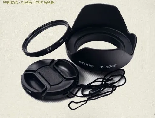 49 52 55 58 62 67 72 77 Mm Paraluce + Uv Fiter + Lens Cap 16-50 Per Fuji X-T20 X-T2 T10 A2 E2 X X-18-55Mm 5D3 5D4 60D D3200 D7000