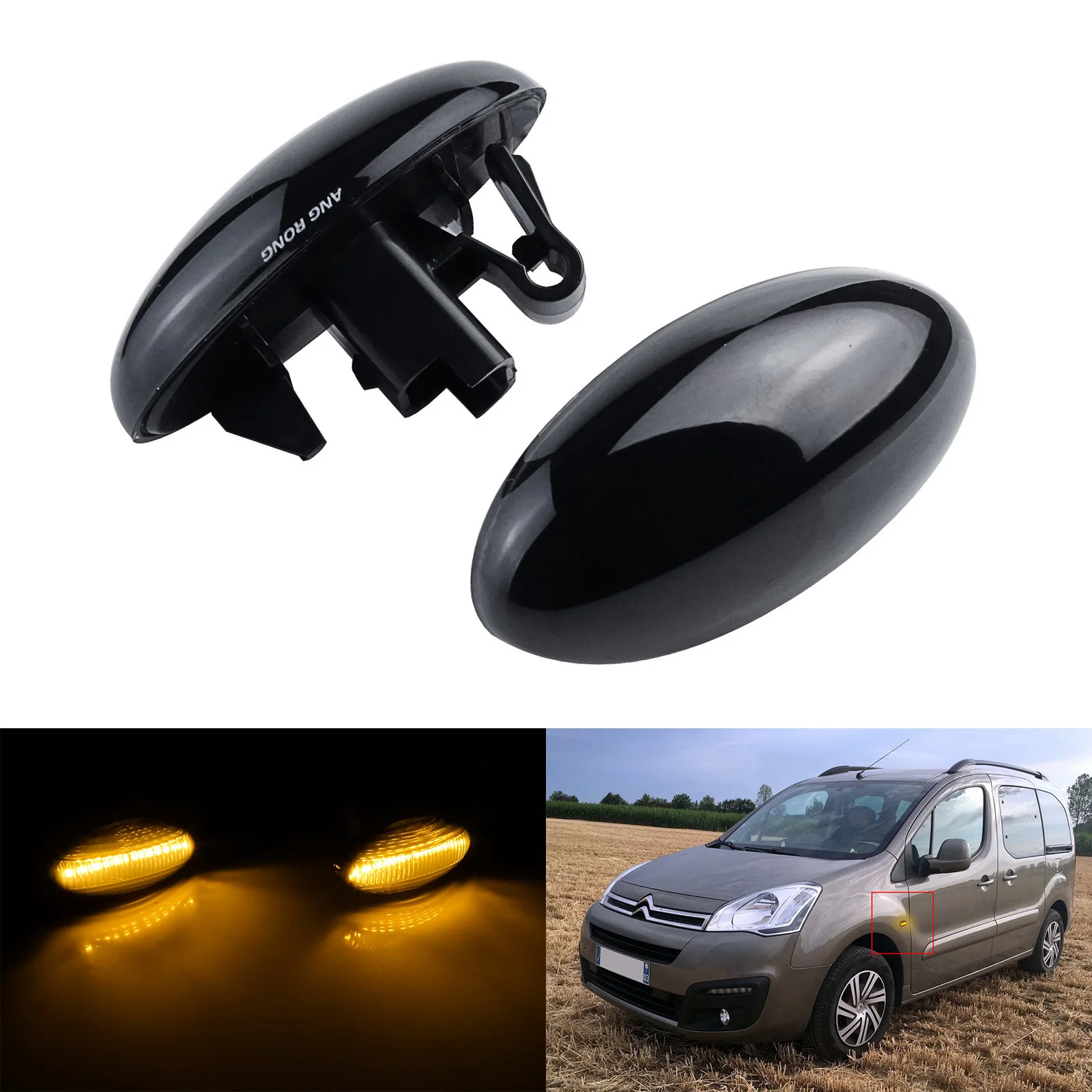 2X Led Indicatore Laterale Ripetitore Luce Lampada Per Toyota Aygo Proace City Verso Fiat