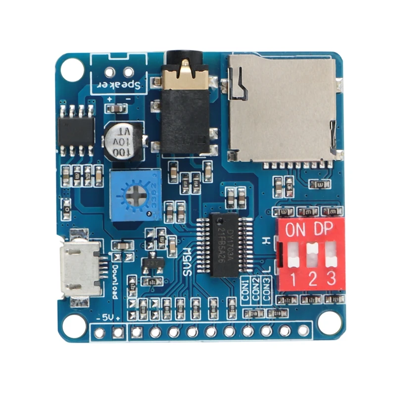Modulo Di Riproduzione Vocale Lettore Mp3 Uart I/O Trigger Amplificatore Classe D 5W 8M Storage Dy-Sv8F Flash Sd/Tf Card Per Arduino