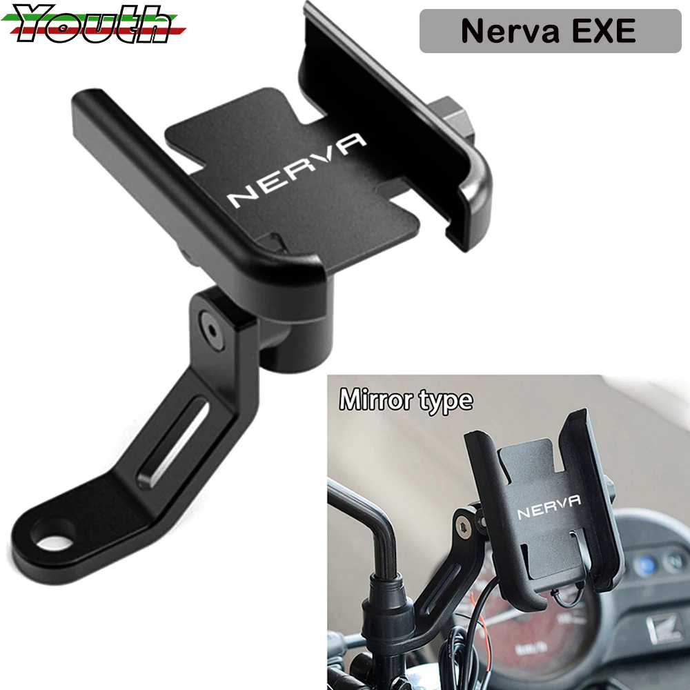 Per Nerva E-Scooter Exe Nerva Exe Moto Cnc Specchio In Alluminio Supporto Per Telefono Cellulare Supporto Per Staffa Accessori