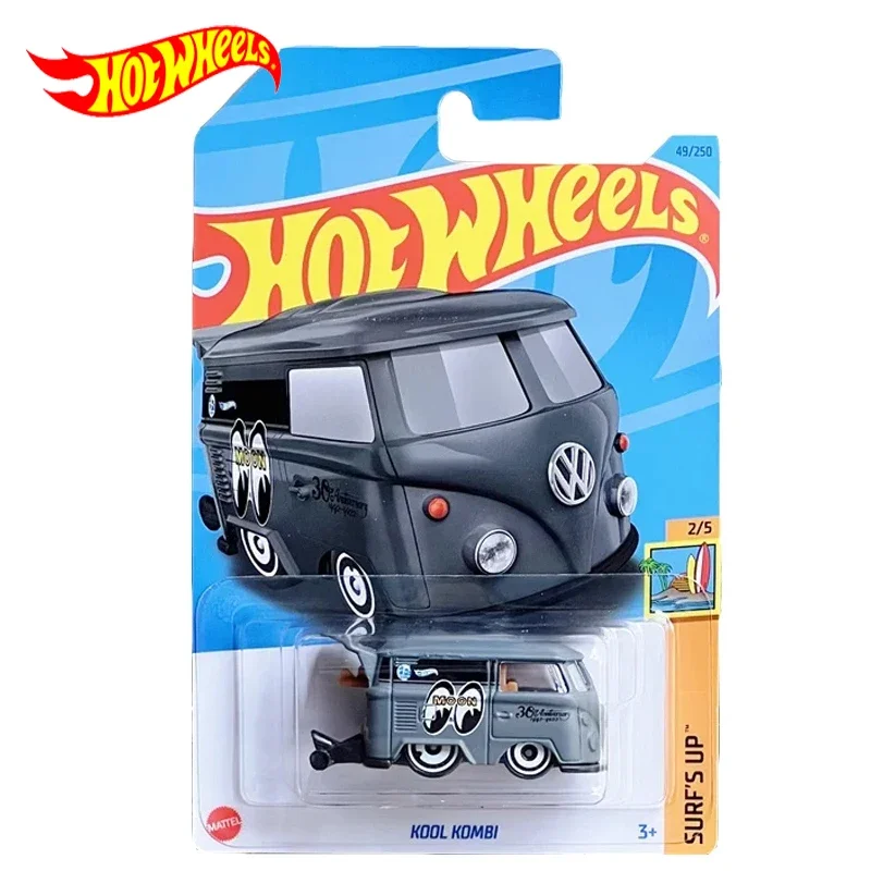 Original Hot Wheels Car Volkswagen T1 1/64 Mini Model Vehicle Kool Kombi Diecast Metal Grey Collection Toys For Boy Kids Gift