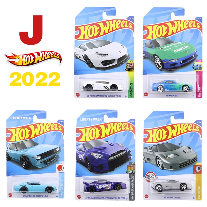 2022 Brand New Hot Wheels J Batch Mazda Rx-7 Nissan Skyline 2000Gt-R Lbwk 1986 Toyota Van Alloy Car Model Boy Toy