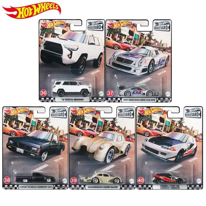 2021 Hot Wheels Boulevard 8 Toyota 4Runner Benz Clk-Gtr Nissan Hardbody Volkswagen Kafer Racer Honda Civic 1:64 Diecast Car Toy