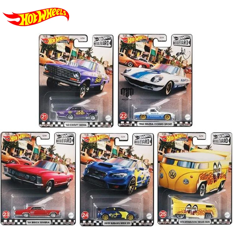 Original Hot Wheels Premium Car Boulevard Dircast 1/64 Voiture Volkswagen Subaru Chevy Buick Boy Toys For Children Birthday Gift