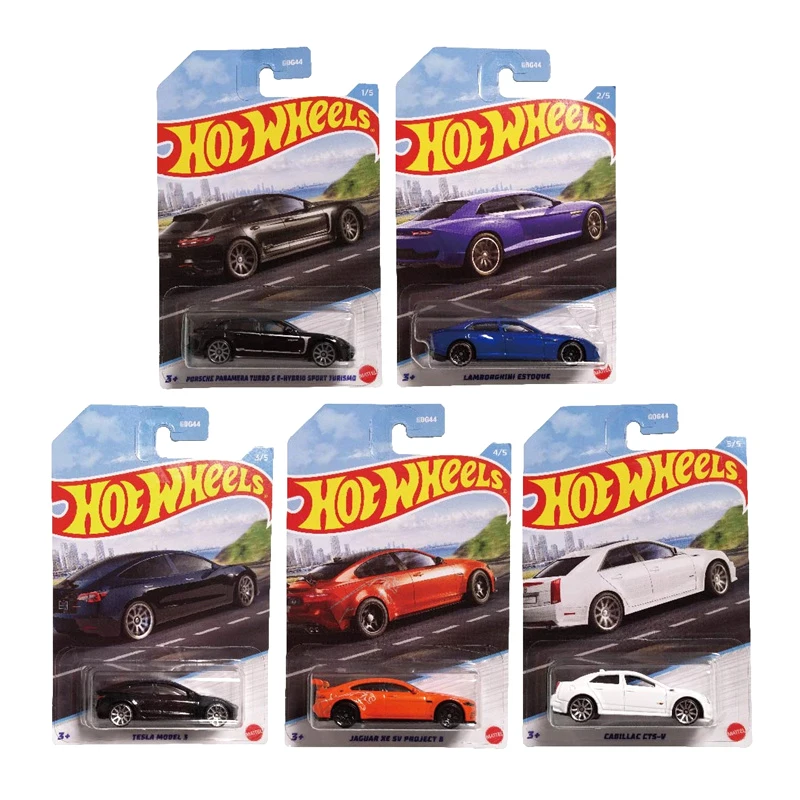 Hot Wheels Modern Classics Cars Tesla Model 3 Lamborghini Estoque Cadillac Cts-V Jaguar Xe Sv 1:64 Modello In Lega Car Toy Gdg44