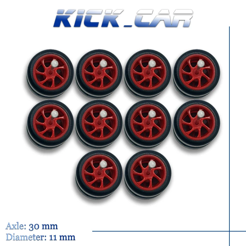 Kicarmod 1/64 Ruote Kamikaze Rosso Con Pneumatici In Gomma Alternativi Pressofuso Parti Di Automobili Per Ruote Calde Hobby Modificato 5 Set/Pacco