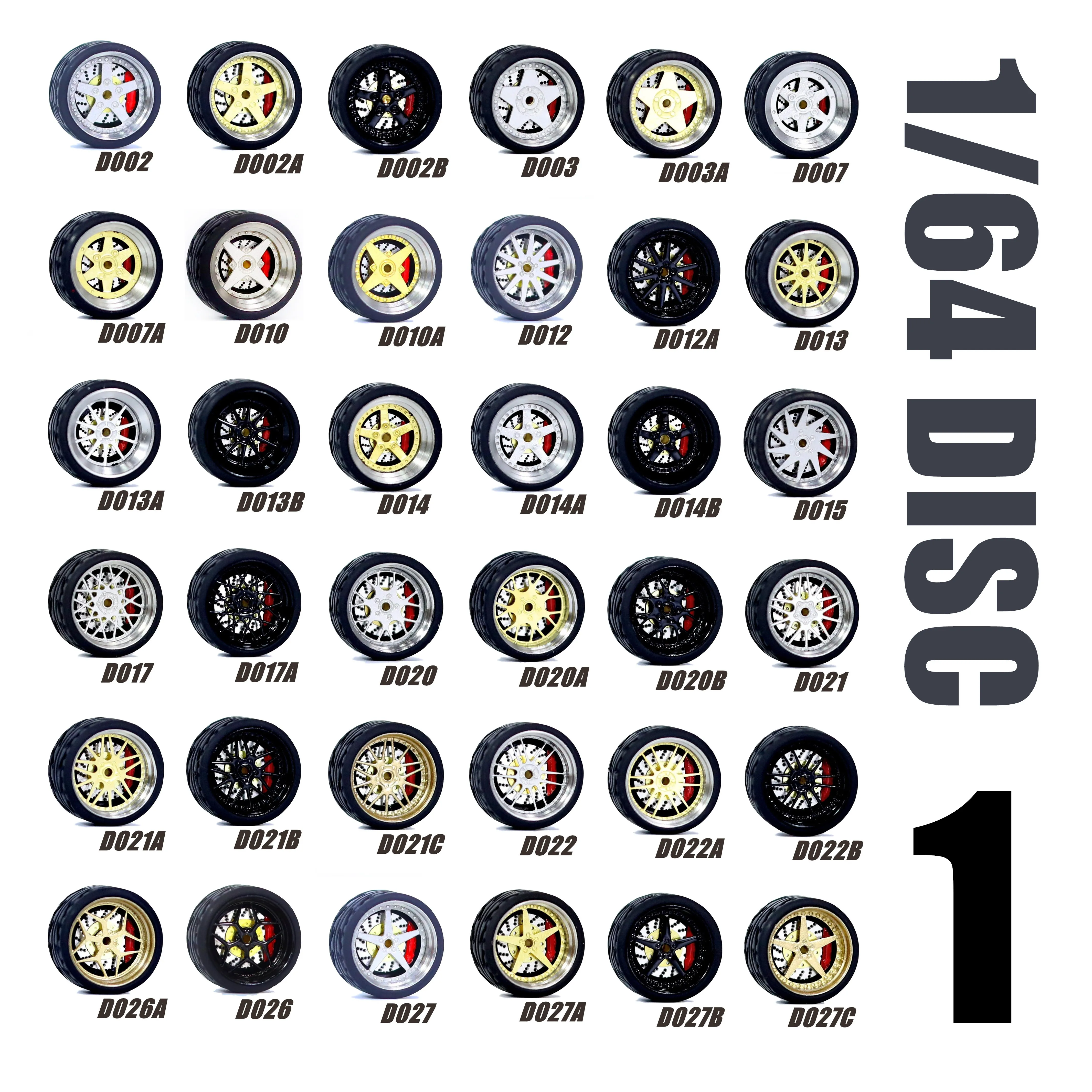 Carlomo 1/64 Ruote Per Modellini Di Auto D-Class Detail-Up Set Con Pneumatici In Gomma Break Assembly Cerchi Tomica Hot Wheels Set 4 Pezzi