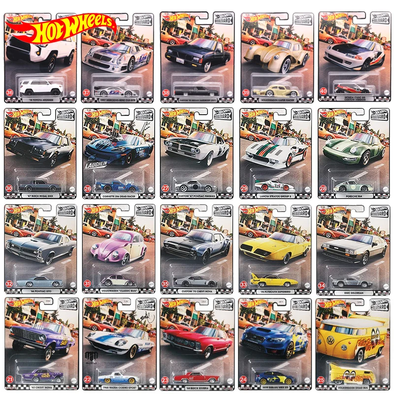 Original Hot Wheels Premium Car Boulevard Diecast 1/64 Voiture Porsche Volkswagen Benz Chevy Kids Boys Toys For Children Gift