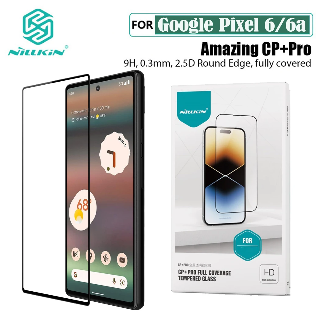 Per Google Pixel 6 6A Vetro Temperato Nillkin Cp + Pro Anti-Esplosione Full Glue Pellicola Salvaschermo Completamente Per Google Pixel6 Glass Film