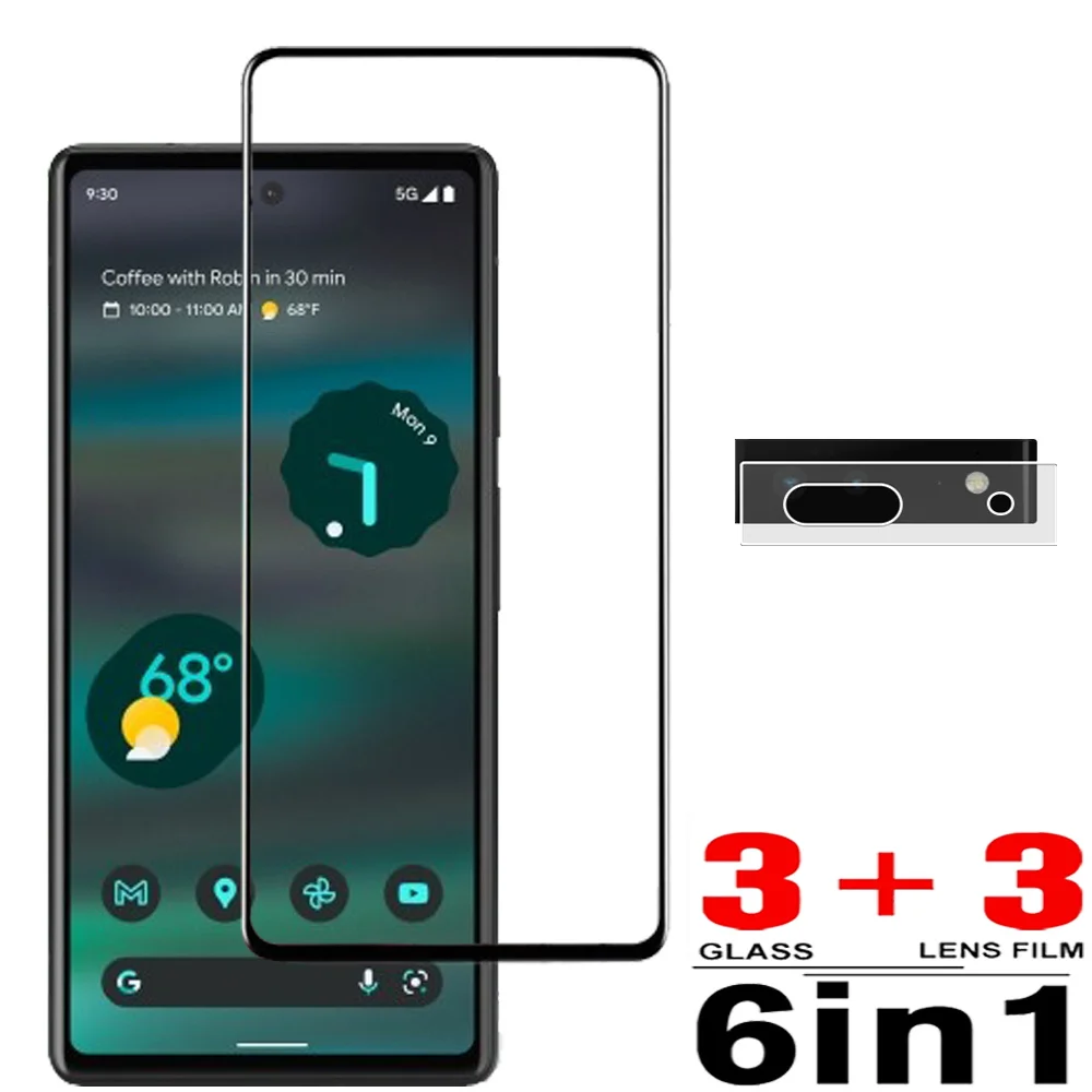 Per Pixel 6A 7 7A 8 Pro Vetro Temperato Google Pixel 6A Tempered Glass Pixel-6A Protezione Dello Schermo Della Copertura Completa Pixel6A Accessori De