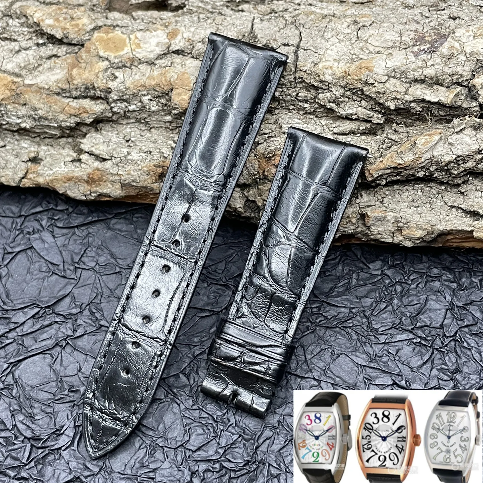 Pure Fm Famulan Frank Muller 8880 7880 Series Watch Cinturino In Pelle Di Coccodrillo 20 22Mm
