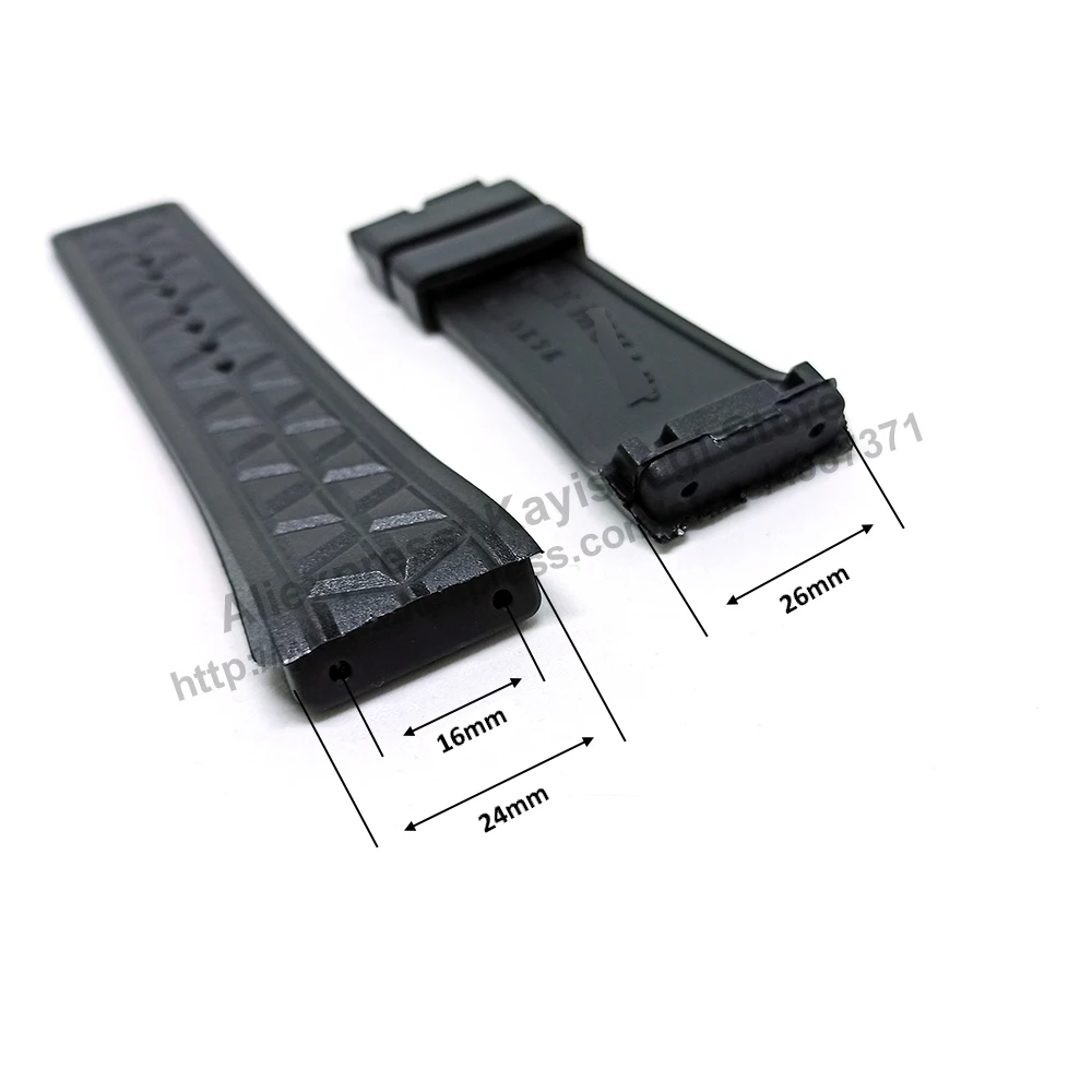 Cinturino/Cinturino In Gomma Nera Da 16Mm Compatibile Per Frank Muller Lykan