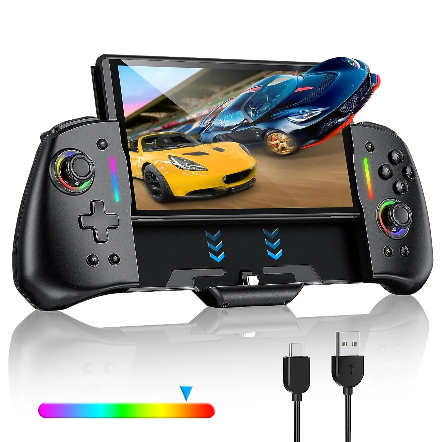 Controller Portatile Per Nintendo Switch/Oled Rgb Controller Joypad Monopezzo Per Controller Switch Joy-Con Con Turbo