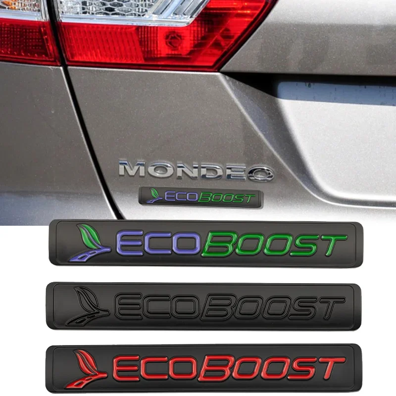 Ecoboost Logo Emblem Metal Fender Trunk Sticker Per Ford Mustang Focus 2 3 Mk Mondeo Kuga Edge Escape Ranger Accessori Per Auto
