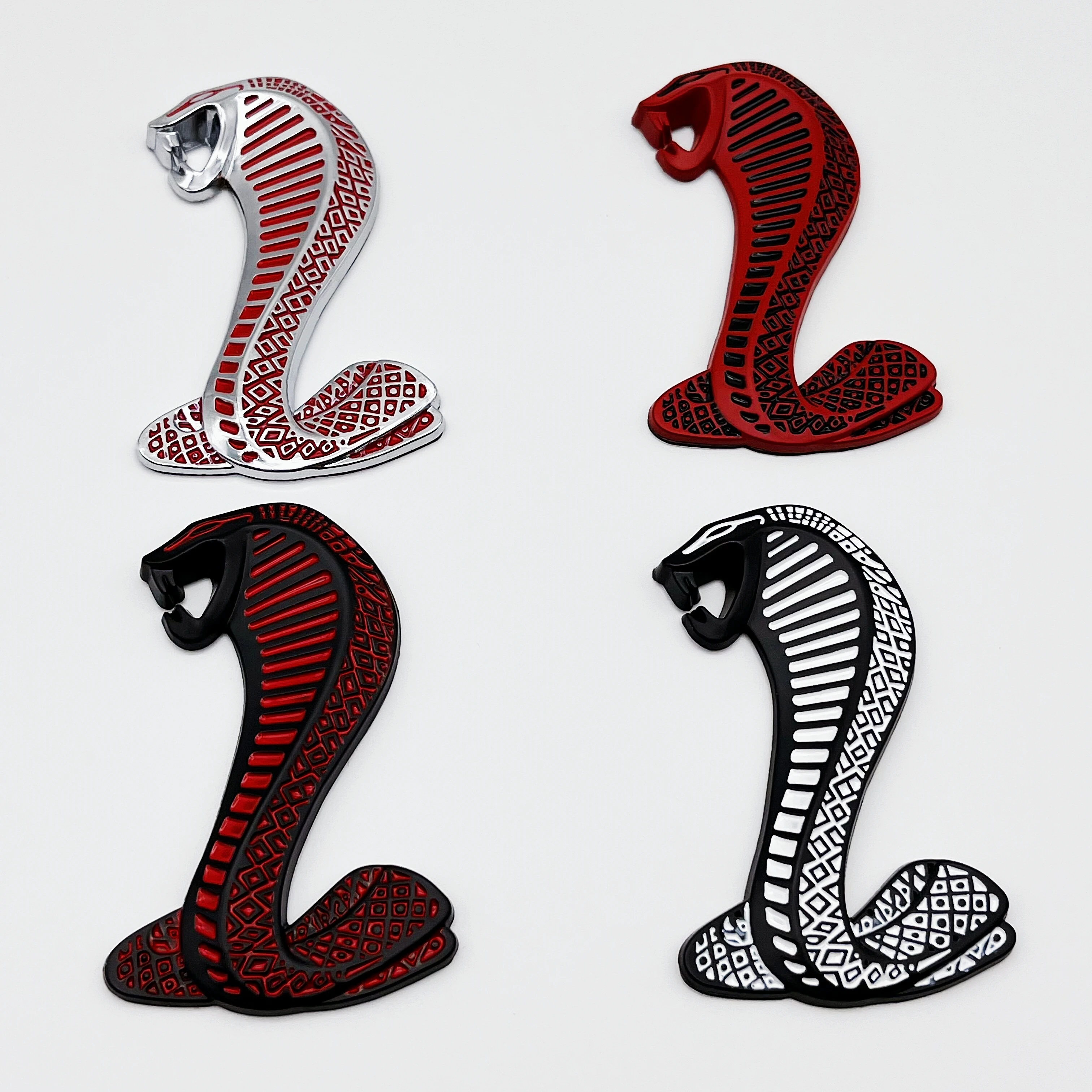 1 Pz 3D Metal Cobra Snake Logo Car Sticker Car Wing Fender Posteriore Tronco Emblema Distintivo Decalcomania Per Mustang Mondeo Ecosport Explore Ka