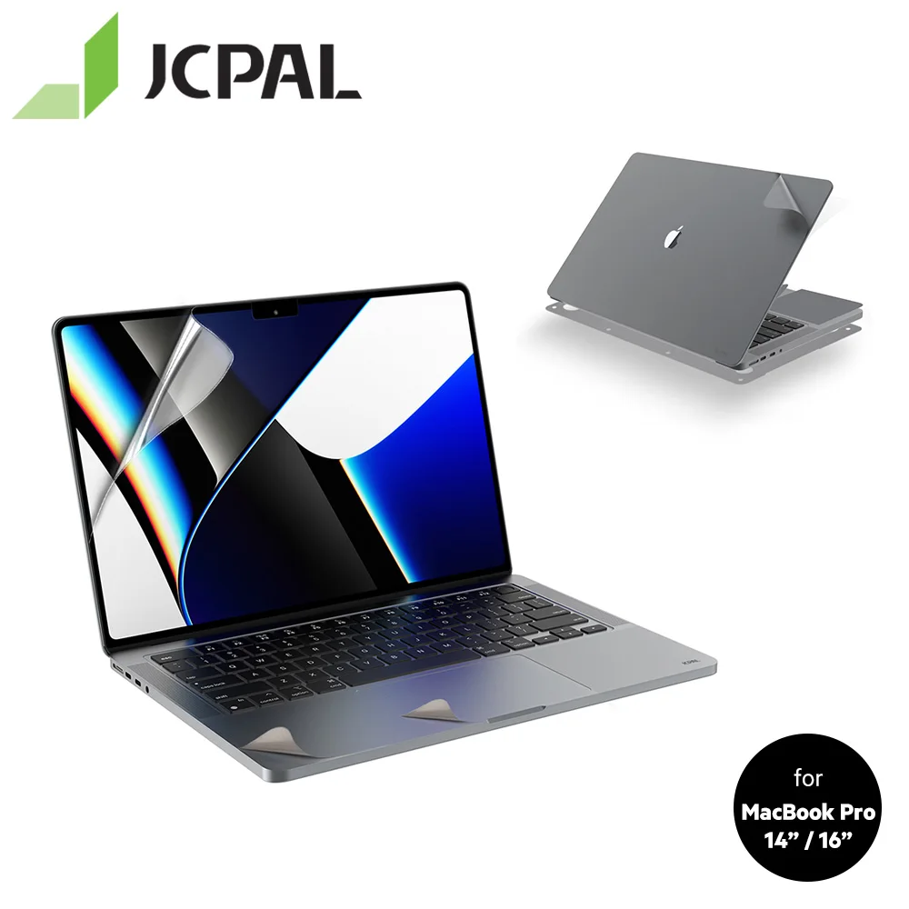 5-In-1 Top Bottom Skin + Proteggi Schermo Per Macbook Pro 16 "14" (M1 2021) + Trackpad Skin + Palm Skin Jcpal Macguard