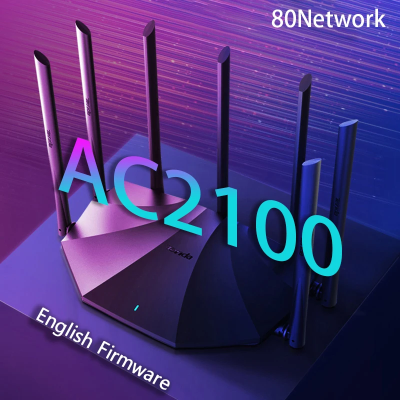 Tenda Ac23 Ac2100 Router Dual-Gigabit 2.4G 5.0Ghz Dual-Band 2100M Router Wireless Ripetitore Wifi 7 Antenne Versione Globale