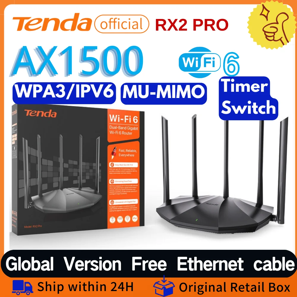 Tenda Wifi 6 Gigabit Router Ax3000 3000Mbps Ripetitore Wireless Dual-Band 2.4G E 5Ghz Ax1500 Ac2100 Tenda Internet Wifi Mesh Router