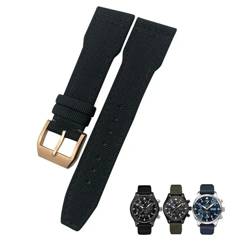 Pcavo 22Mm 21Mm Cinturino In Tessuto Di Nylon Adatto Per Iwc Big Pilot Iiw388002 Spitfire Watch Strap Green Canvas Top Gun Sport