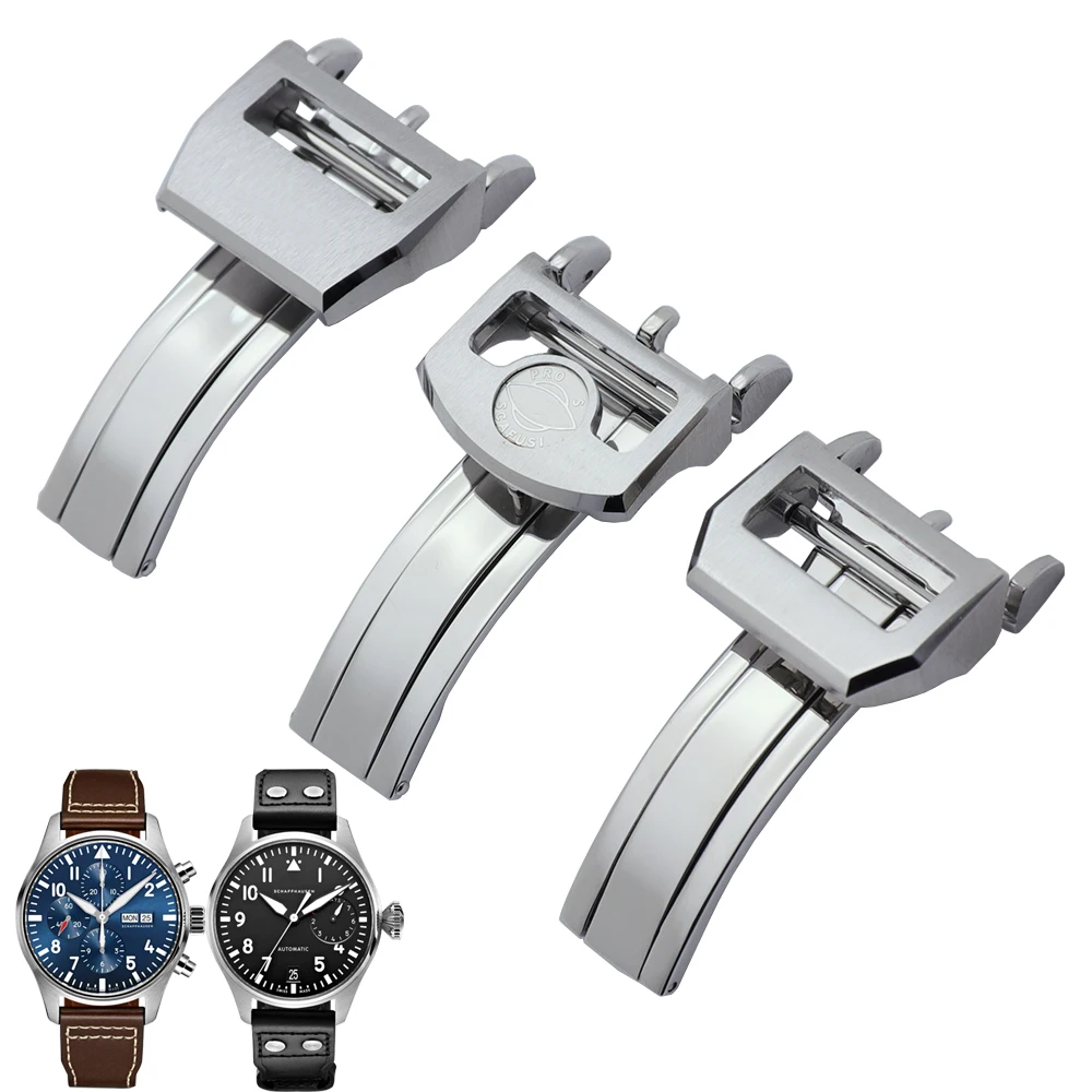Chiusura Pieghevole In Acciaio Inossidabile Di Qualità 18Mm Per Iwc Mark Le Wav Prince Big Pilot Spitfire Timezon Portoghese Bracele