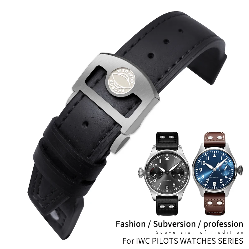 20Mm 21Mm 22Mm Rivetto Cinturino In Pelle Di Vitello Adatto Per Orologio Iwc Big Pilot Iw5009 Spitfire Iw3777 Le Petit Prince Mark Strap